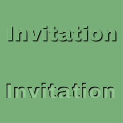 インビテーションの文字イラスト、招待状のためのイラスト文字素材、ペールグリーンの凹凸文字イラスト