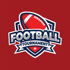 American Football Tournament Emblem Logo. Best for Sport Related Logo
