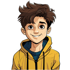 Comic style portrait of a boy