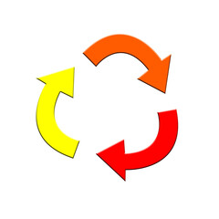 Refresh or reload button isolated rotating arrows in a circle. Vector loading sign, restart emblem on a computer display.