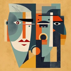 abstract face art illustration design