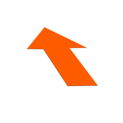 Curved arrow. Color flat ui for website. Top symbol for button isolated on white background. Vector illustration. Replaceable vector design.