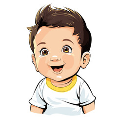 Little smiling boy in comic style