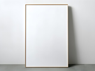 A vertical empty picture frame mockup against a white background