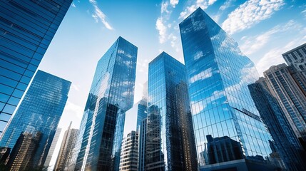  modern skyscrapers in business district business buildings 