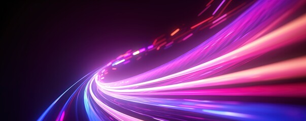 abstract futuristic background with pink blue glowing neon moving high speed wave lines and bokeh lights. Data transfer concept Fantastic wallpaper