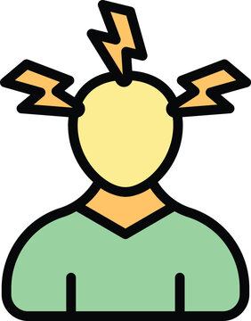 recommend clip art: Panic attack icon outline vector. Mental stress. Fear health color flat
