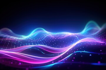 abstract futuristic background with pink blue glowing neon moving high speed wave lines and bokeh lights. Data transfer concept Fantastic wallpaper