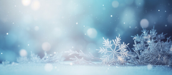 Fototapeta na wymiar Banner with snowflakes, perfect for holiday marketing campaigns. generative AI