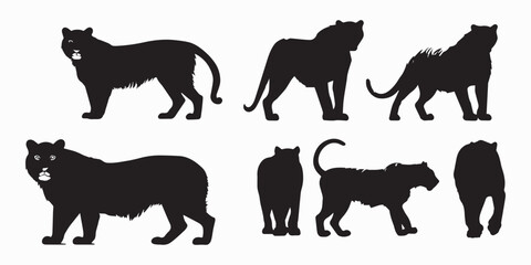 Set of silhouettes of animals vector illustration