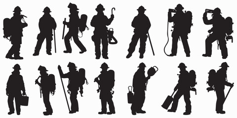 A set of silhouette Army vector illustration