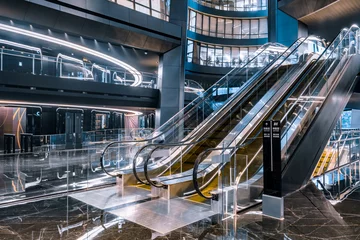 Foto op Plexiglas Close-up of modern indoor elevators in architecture © Govan