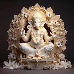 Fototapeta na wymiar Ganesha Celebration: Majestic Sculpture for Ganesh Chaturthi