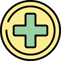 Medical fear help icon outline vector. Panic attack. Mental stress color flat