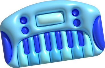3d icon electrical toy piano keyboard. Kids musical electronic. Funny children's toy