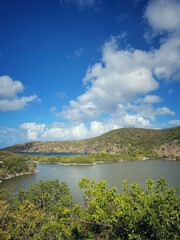 Caribbean salt pond and bay