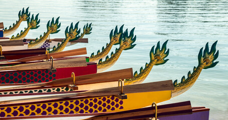 Dragon boats tails