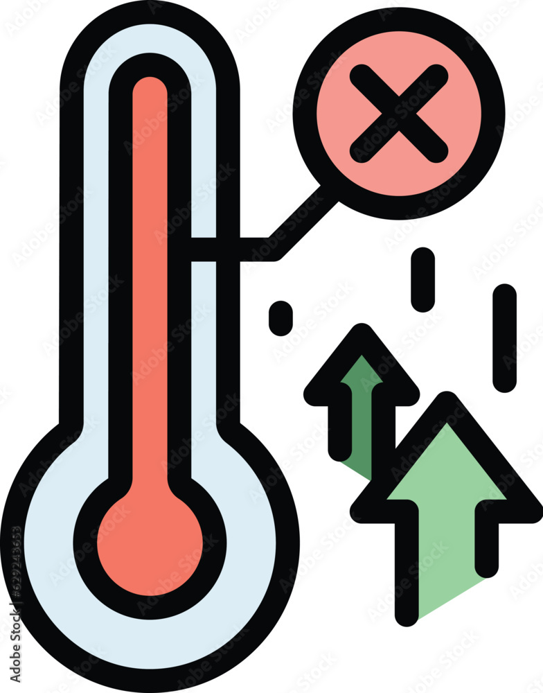 Aufkleber lab temperature icon outline vector. computer scientist. laboratory research color flat