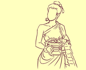 woman in a dress vector for illustration decoration background