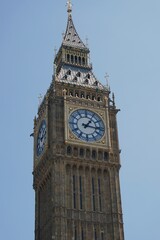 Fototapeta na wymiar Big Ben London. close up. blue sky