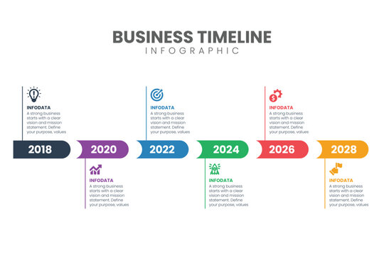  Vector illustration business timeline infographic chart template design