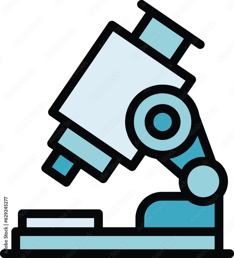 Aufkleber lab microscope icon outline vector. science research. laboratory test color flat