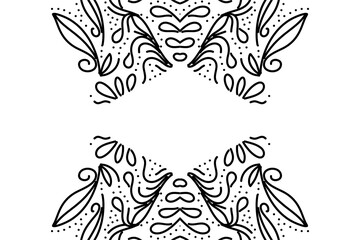 Beautiful black and white flower leaf art pattern of indonesian culture traditional batik texture 