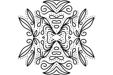 Beautiful black and white flower leaf art pattern of indonesian culture traditional batik texture 