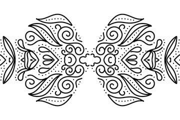 Beautiful black and white flower leaf art pattern of indonesian culture traditional batik texture 