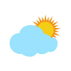 The sun and cloud weather icon. Vector Illustration