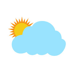 The sun and cloud weather icon. Vector Illustration