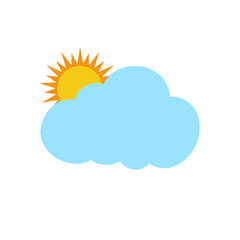 The sun and cloud weather icon. Vector Illustration