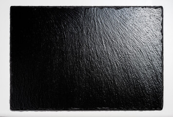 Empty rectangular black stone plate