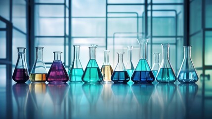 Medical laboratory glassware, a symbol of advanced healthcare research. Generative AI