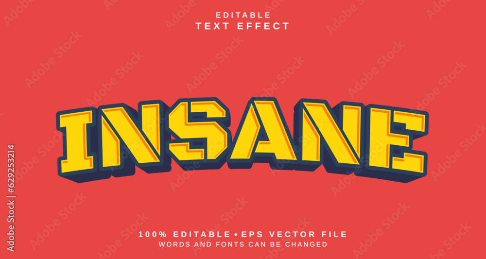 Poster editable text style effect - insane text style theme.