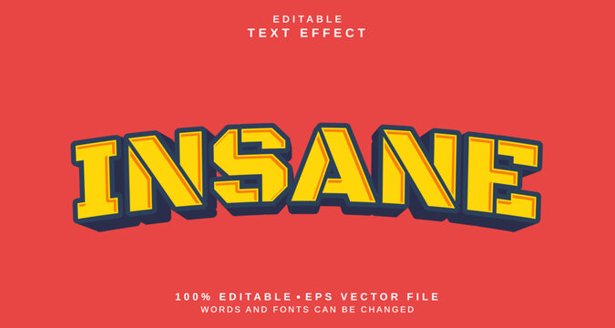 Editable text style effect - insane text style theme.