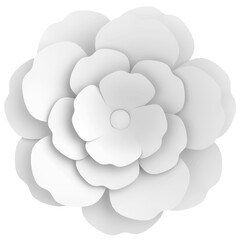 Paper flower. 3D flower. 3D illustration.