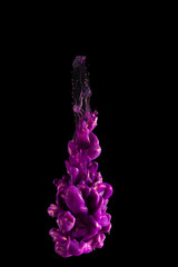 Acrylic colors and ink in water Abstract background Isolated.