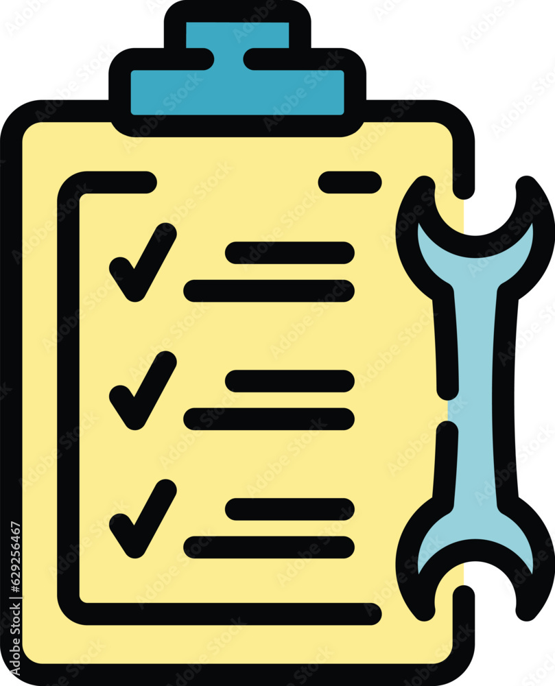 Poster support clipboard icon outline vector. online technician. help computer color flat