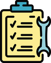 Support clipboard icon outline vector. Online technician. Help computer color flat