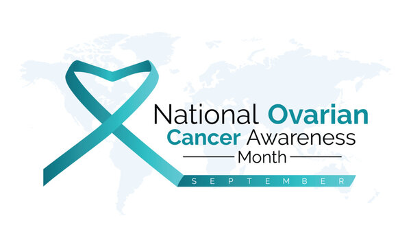 Ovarian Cancer awareness month is observed every year in September. banner design template Vector white background.