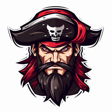 Esport vector logo pirate, pirate icon, pirate head, vector, sticker