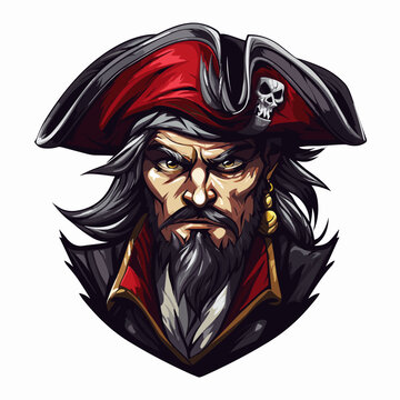 Esport vector logo pirate, pirate icon, pirate head, vector, sticker