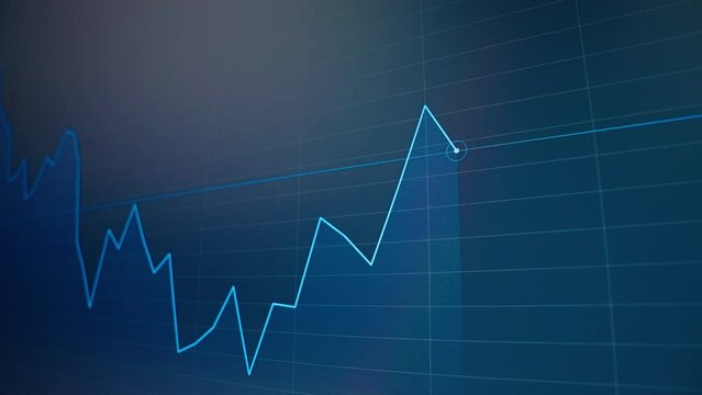 Financial chart of the currencies displayed on the monitor
