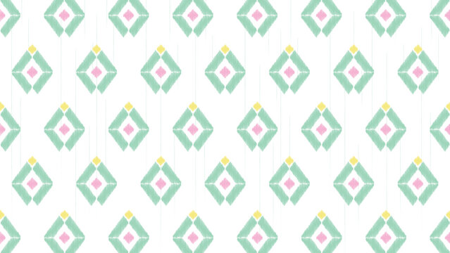 Flora ikat seamless pattern, Traditional seamless geometric pattern, Aztec style, embroidery, abstract, vector, design illustration for texture, fabric, print