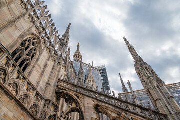 A landscape around Duomo di Milano, Italy