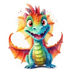 Delighted Dragon Watercolor Clipart