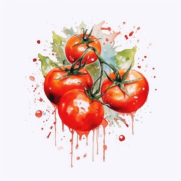 Watercolor Tomato Clipart