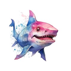 Watercolor Goblin Shark Clipart