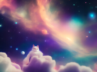 Obraz na płótnie Canvas Space Cat 07
